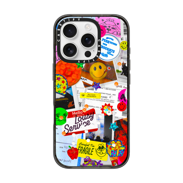 Day Off Ltd. x CASETiFY iPhone 16 Pro Case Sticker,Cartoon Black Impact Case MagSafe Compatible Mental Healthy Back to School Day Off Ltd. x CASETiFY iPhone 16 Pro Case Sticker,Cartoon Black Impact Case MagSafe Compatible Mental Healthy Back to School