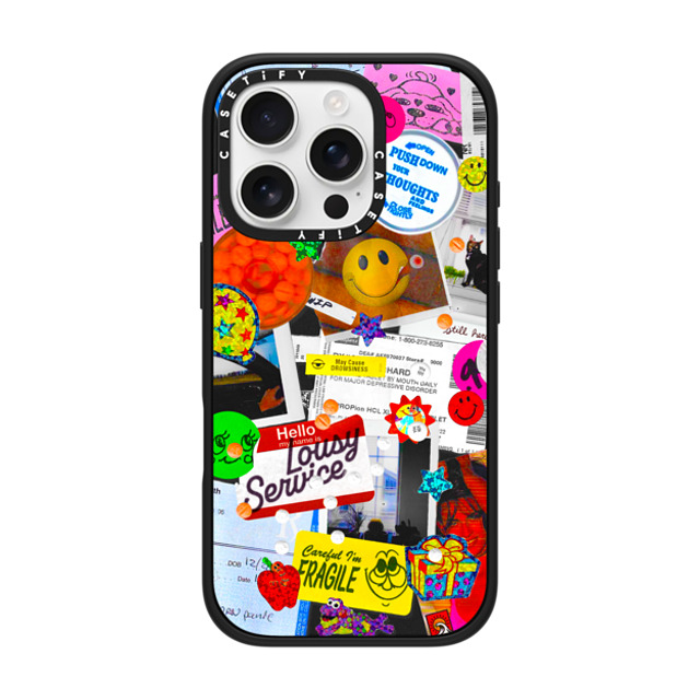 Day Off Ltd. x CASETiFY iPhone 16 Pro Case Sticker,Cartoon Matte Black Impact Case MagSafe Compatible Mental Healthy Back to School Day Off Ltd. x CASETiFY iPhone 16 Pro Case Sticker,Cartoon Matte Black Impact Case MagSafe Compatible Mental Healthy Back to School