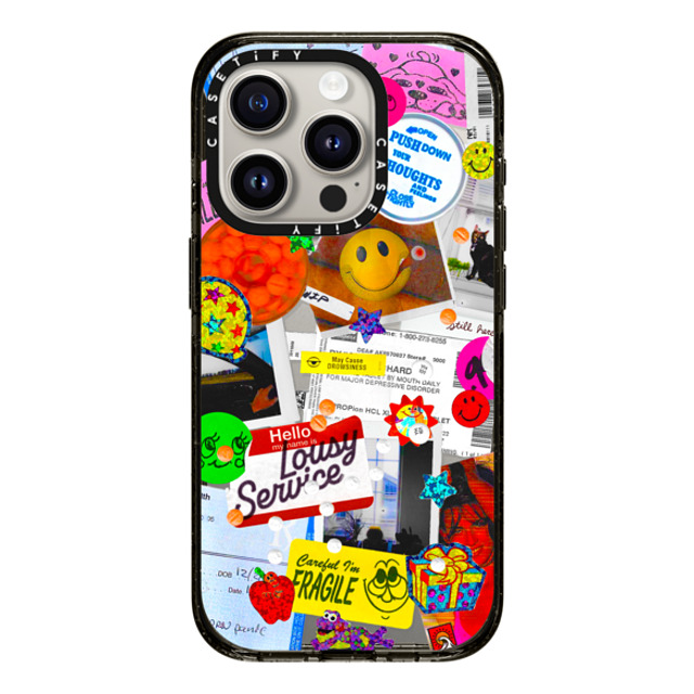 Day Off Ltd. x CASETiFY iPhone 15 Pro Case Sticker,Cartoon Black Impact Case MagSafe Compatible Mental Healthy Back to School Day Off Ltd. x CASETiFY iPhone 15 Pro Case Sticker,Cartoon Black Impact Case MagSafe Compatible Mental Healthy Back to School