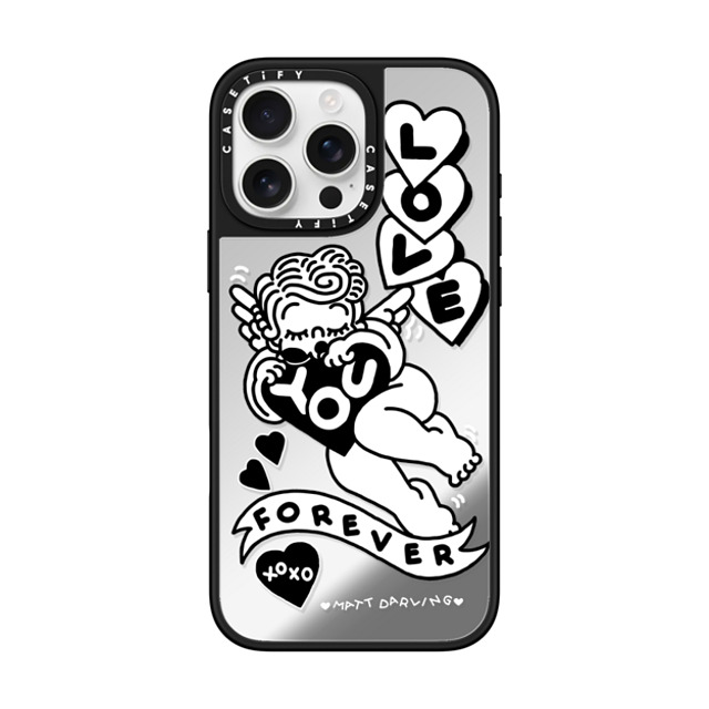 Matt Darling x CASETiFY iPhone 16 Pro Max Case Silver on Black ミラーケース MagSafe対応 love you forever Matt Darling x CASETiFY iPhone 16 Pro Max Case Silver on Black ミラーケース MagSafe対応 love you forever