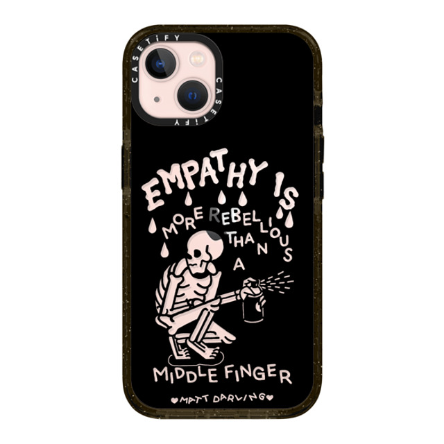 Matt Darling x CASETiFY iPhone 13 ケース ブラック インパクトケース empathy is more rebellious than a middle finger