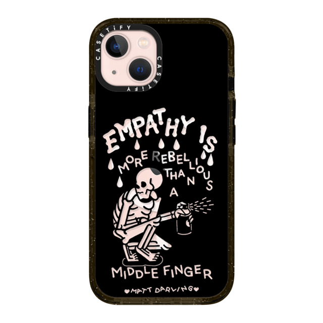 Matt Darling x CASETiFY iPhone 13 ケース ブラック インパクトケース MagSafe対応 empathy is more rebellious than a middle finger