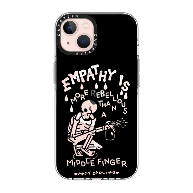 Matt Darling x CASETiFY iPhone 13 ケース クリア クリア ケース MagSafe対応 empathy is more rebellious than a middle finger