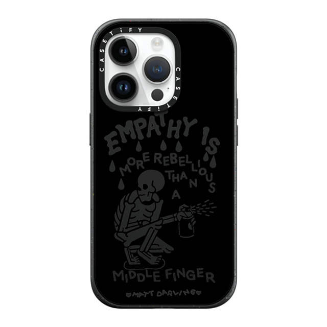 Matt Darling x CASETiFY iPhone 14 Pro ケース マットブラック インパクトケース MagSafe対応 empathy is more rebellious than a middle finger