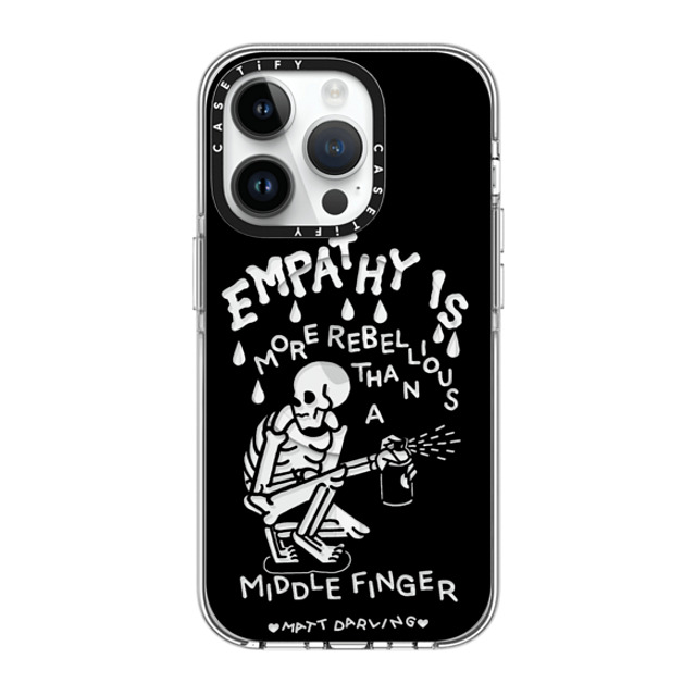 Matt Darling x CASETiFY iPhone 14 Pro ケース クリア クリア ケース MagSafe対応 empathy is more rebellious than a middle finger