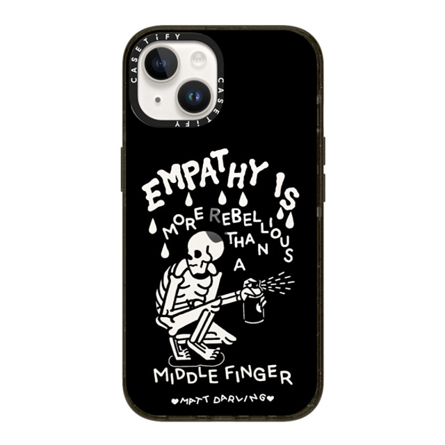 Matt Darling x CASETiFY iPhone 14 ケース ブラック インパクトケース empathy is more rebellious than a middle finger