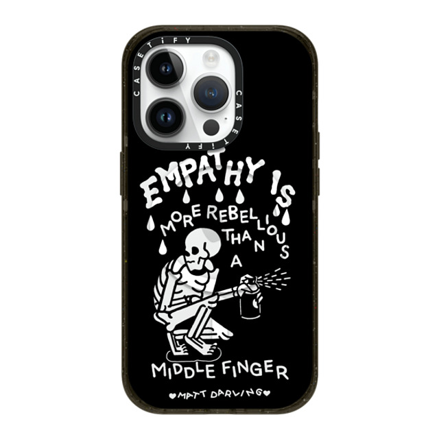 Matt Darling x CASETiFY iPhone 14 Pro ケース ブラック インパクトケース MagSafe対応 empathy is more rebellious than a middle finger