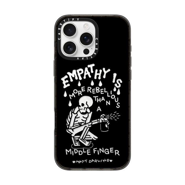 Matt Darling x CASETiFY iPhone 16 Pro Max ケース ブラック インパクトケース empathy is more rebellious than a middle finger