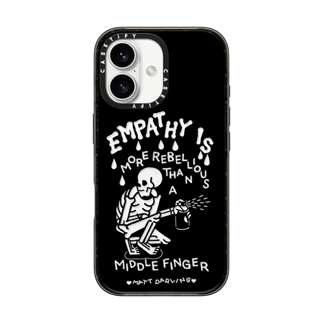 Matt Darling x CASETiFY iPhone 16 ケース ブラック インパクトケース empathy is more rebellious than a middle finger