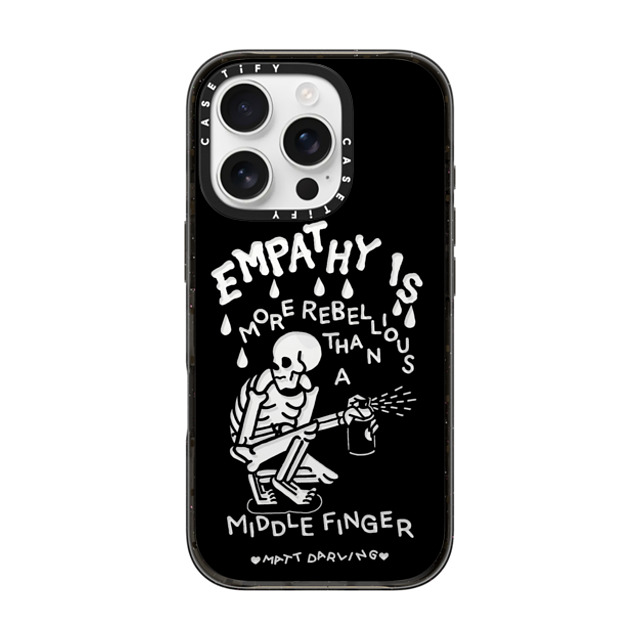 Matt Darling x CASETiFY iPhone 16 Pro ケース ブラック インパクトケース empathy is more rebellious than a middle finger