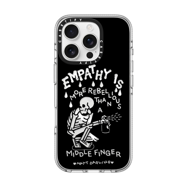 Matt Darling x CASETiFY iPhone 16 Pro ケース クリア クリア ケース MagSafe対応 empathy is more rebellious than a middle finger