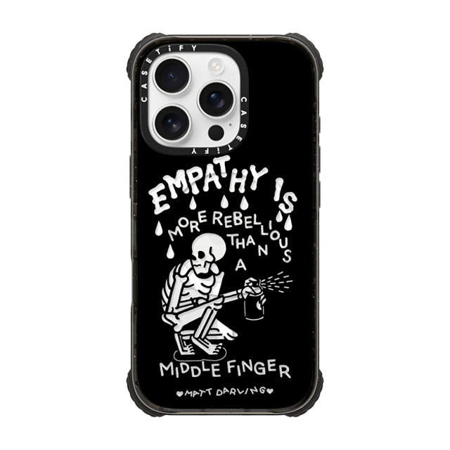 Matt Darling x CASETiFY iPhone 16 Pro Case Black ウルトラ インパクトケース MagSafe 対応 empathy is more rebellious than a middle finger Matt Darling x CASETiFY iPhone 16 Pro Case Black ウルトラ インパクトケース MagSafe 対応 empathy is more rebellious than a middle finger