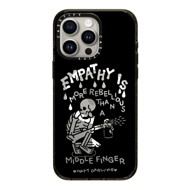 Matt Darling x CASETiFY iPhone 15 Pro Max ケース ブラック インパクトケース MagSafe対応 empathy is more rebellious than a middle finger