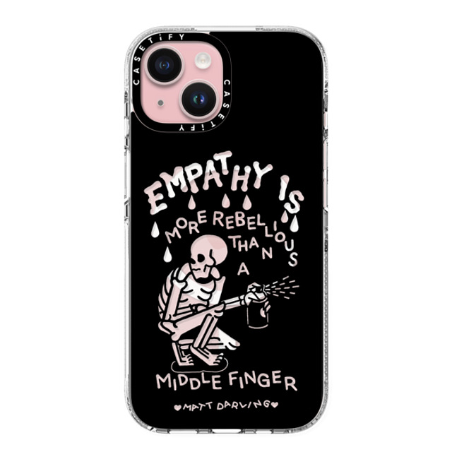 Matt Darling x CASETiFY iPhone 15 ケース クリア クリア ケース MagSafe対応 empathy is more rebellious than a middle finger