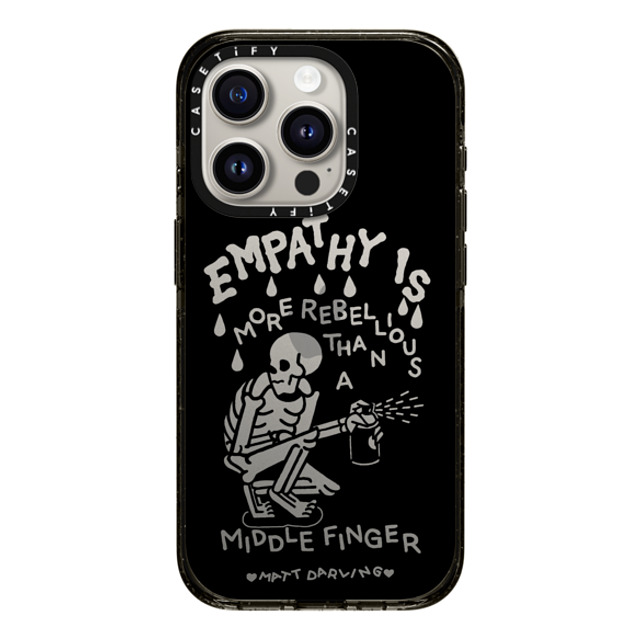 Matt Darling x CASETiFY iPhone 15 Pro ケース ブラック インパクトケース empathy is more rebellious than a middle finger