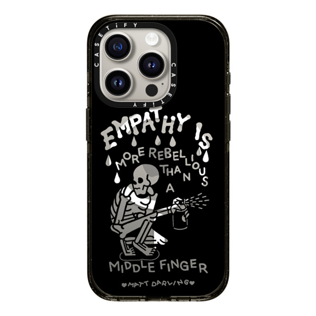 Matt Darling x CASETiFY iPhone 15 Pro ケース ブラック インパクトケース MagSafe対応 empathy is more rebellious than a middle finger