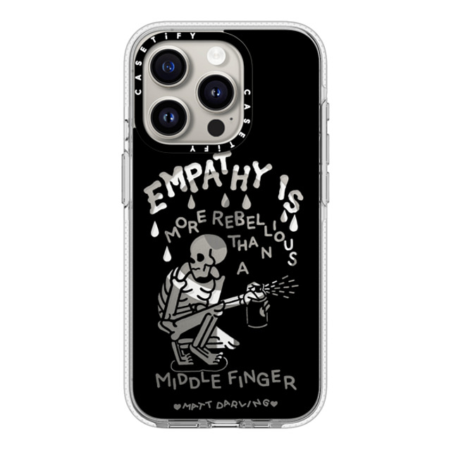 Matt Darling x CASETiFY iPhone 15 Pro ケース クリア クリア ケース MagSafe対応 empathy is more rebellious than a middle finger