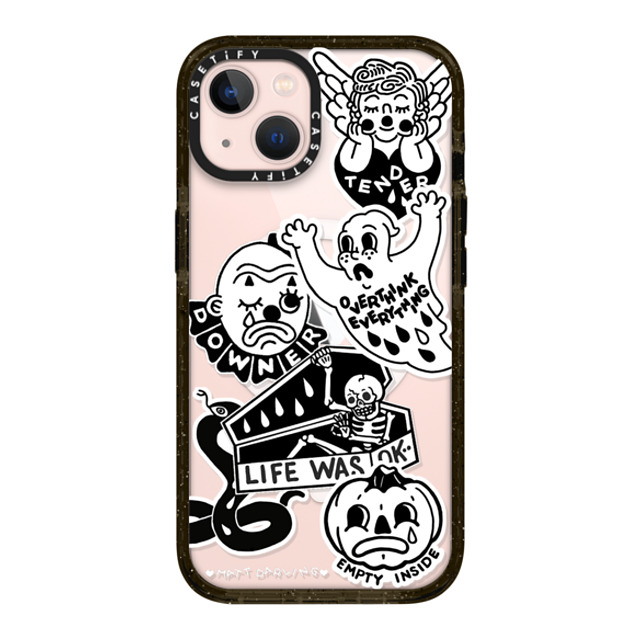 Matt Darling x CASETiFY iPhone 13 ケース ブラック インパクトケース MagSafe対応 matt darling sticker case