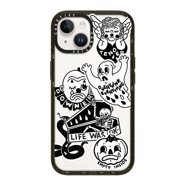 Matt Darling x CASETiFY iPhone 14 ケース ブラック インパクトケース matt darling sticker case