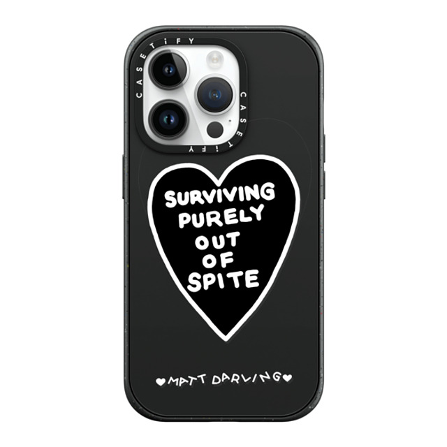 Matt Darling x CASETiFY iPhone 14 Pro ケース マットブラック インパクトケース MagSafe対応 surviving purely out of spite