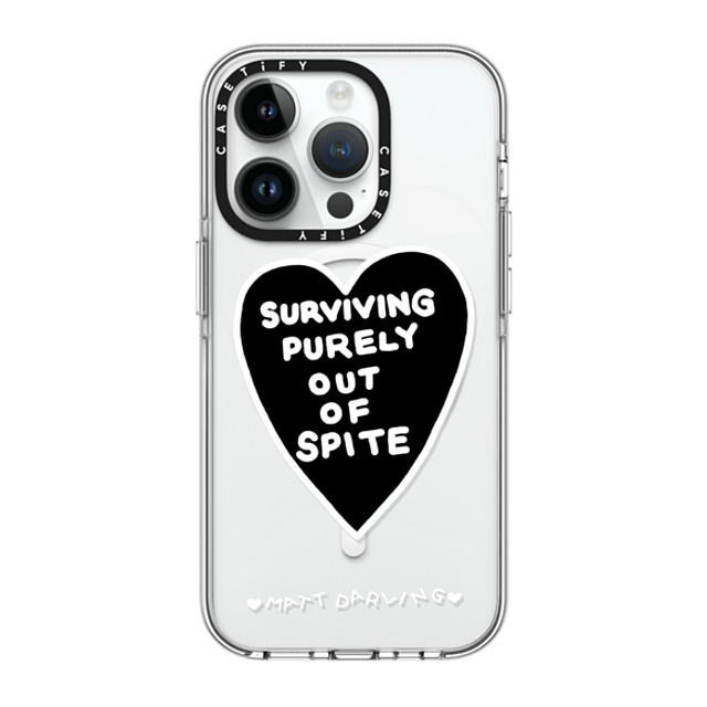 Matt Darling x CASETiFY iPhone 14 Pro Case Clear Clear Case MagSafe Compatible surviving purely out of spite Matt Darling x CASETiFY iPhone 14 Pro Case Clear Clear Case MagSafe Compatible surviving purely out of spite