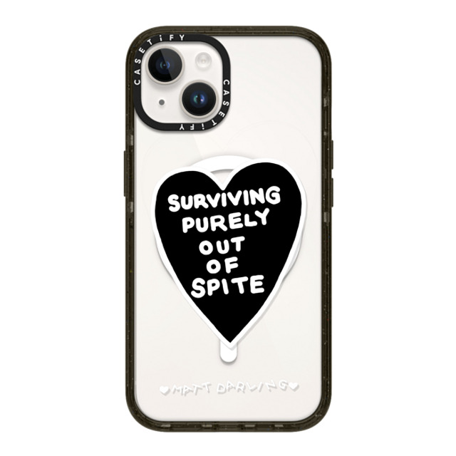 Matt Darling x CASETiFY iPhone 14 ケース ブラック インパクトケース MagSafe対応 surviving purely out of spite