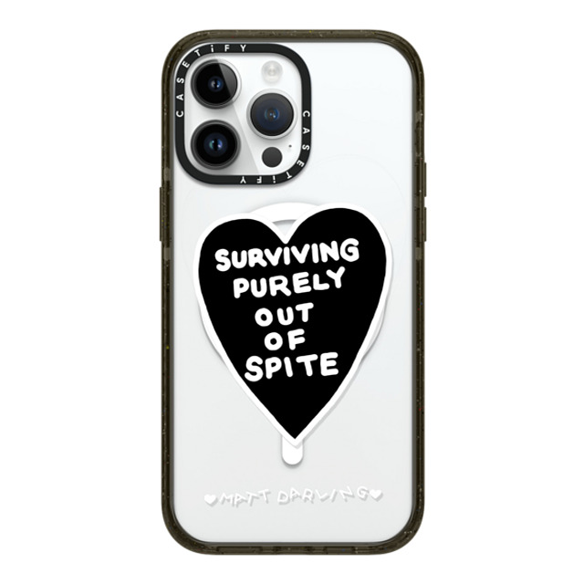 Matt Darling x CASETiFY iPhone 14 Pro Max ケース ブラック インパクトケース MagSafe対応 surviving purely out of spite