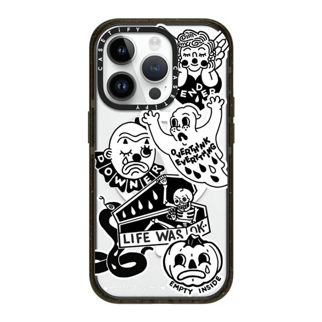 Matt Darling x CASETiFY iPhone 14 Pro ケース ブラック インパクトケース MagSafe対応 matt darling sticker case