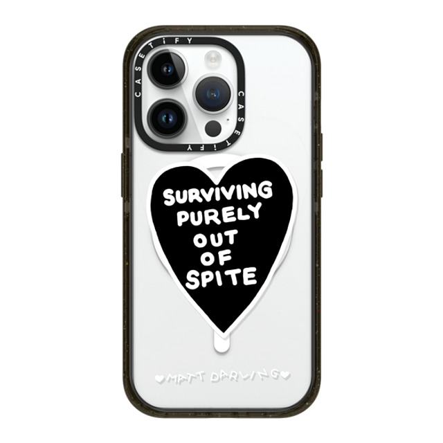 Matt Darling x CASETiFY iPhone 14 Pro ケース ブラック インパクトケース MagSafe対応 surviving purely out of spite