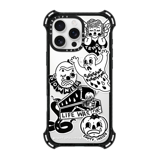 Matt Darling x CASETiFY iPhone 16 Pro Max ケース ブラック バウンスケース matt darling sticker case