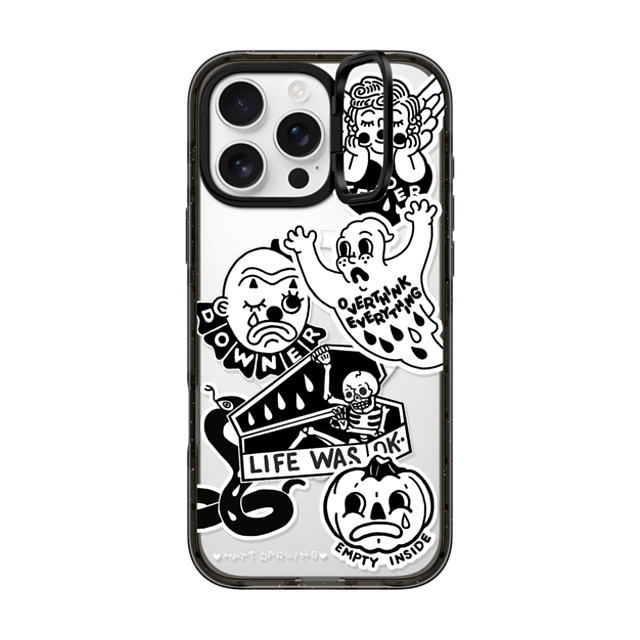 Matt Darling x CASETiFY iPhone 16 Pro Max ケース ブラック インパクトリングスタンドケース MagSafe対応 matt darling sticker case