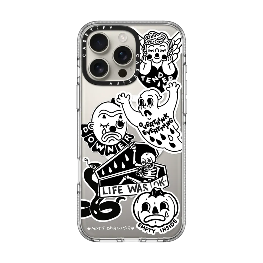 Clear iPhone 16 Pro Max Case MagSafe Compatible - matt darling sticker case