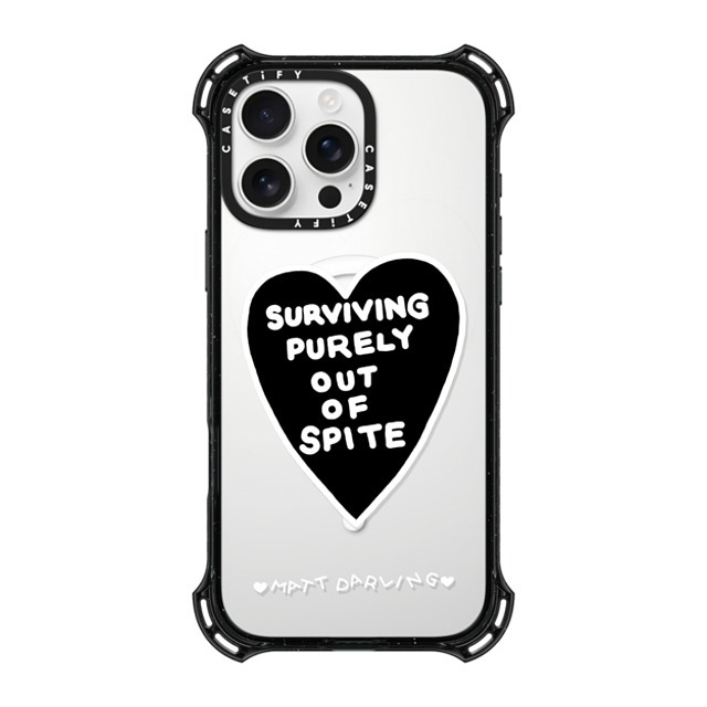 Matt Darling x CASETiFY iPhone 16 Pro Max ケース ブラック バウンスケース surviving purely out of spite