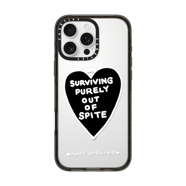 Matt Darling x CASETiFY iPhone 16 Pro Max ケース ブラック インパクトケース MagSafe対応 surviving purely out of spite