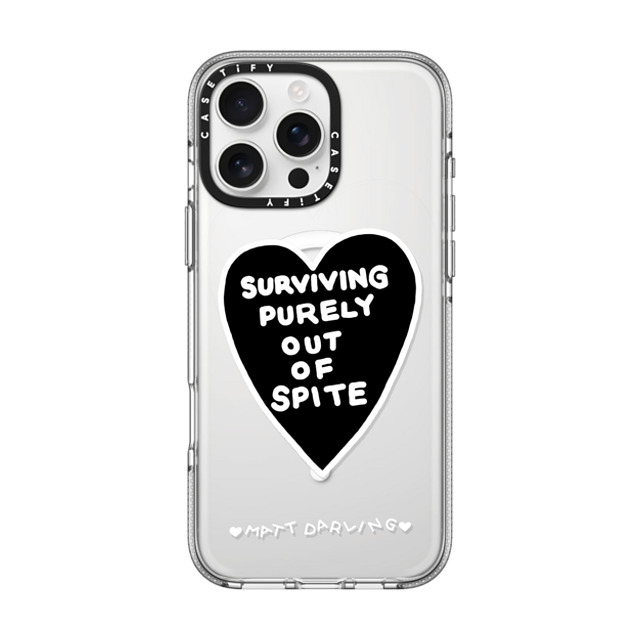 Matt Darling x CASETiFY iPhone 16 Pro Max ケース クリア クリア ケース MagSafe対応 surviving purely out of spite