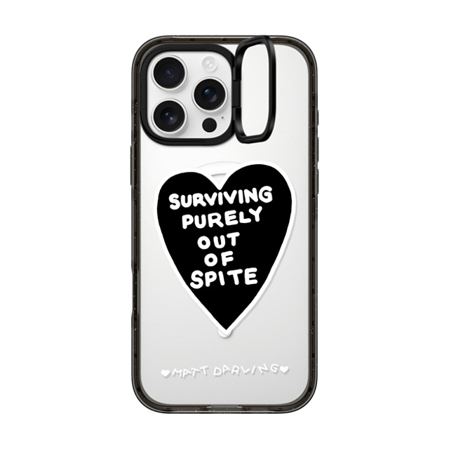 Matt Darling x CASETiFY iPhone 16 Pro Max ケース ブラック インパクトリングスタンドケース MagSafe対応 surviving purely out of spite