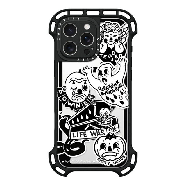 Matt Darling x CASETiFY iPhone 16 Pro Max ケース ブラック ウルトラ バウンスケース MagSafe対応 matt darling sticker case