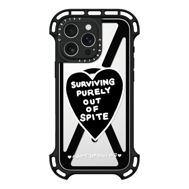 Matt Darling x CASETiFY iPhone 16 Pro Max ケース ブラック ウルトラ バウンスケース MagSafe対応 surviving purely out of spite