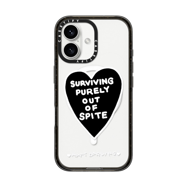 Matt Darling x CASETiFY iPhone 16 ケース ブラック インパクトケース MagSafe対応 surviving purely out of spite