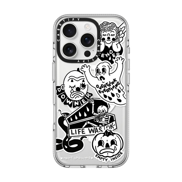 Matt Darling x CASETiFY iPhone 16 Pro ケース クリア クリア ケース MagSafe対応 matt darling sticker case