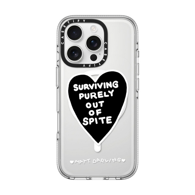 Matt Darling x CASETiFY iPhone 16 Pro ケース クリア クリア ケース MagSafe対応 surviving purely out of spite