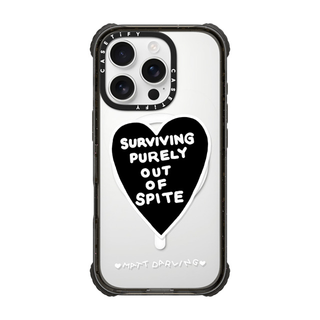 Matt Darling x CASETiFY iPhone 16 Pro Case Heart,Quote Black ウルトラ インパクトケース MagSafe 対応 surviving purely out of spite Back to School Matt Darling x CASETiFY iPhone 16 Pro Case Heart,Quote Black ウルトラ インパクトケース MagSafe 対応 surviving purely out of spite Back to School