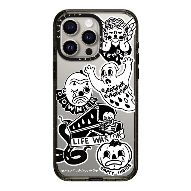 Matt Darling x CASETiFY iPhone 15 Pro Max ケース ブラック インパクトケース matt darling sticker case