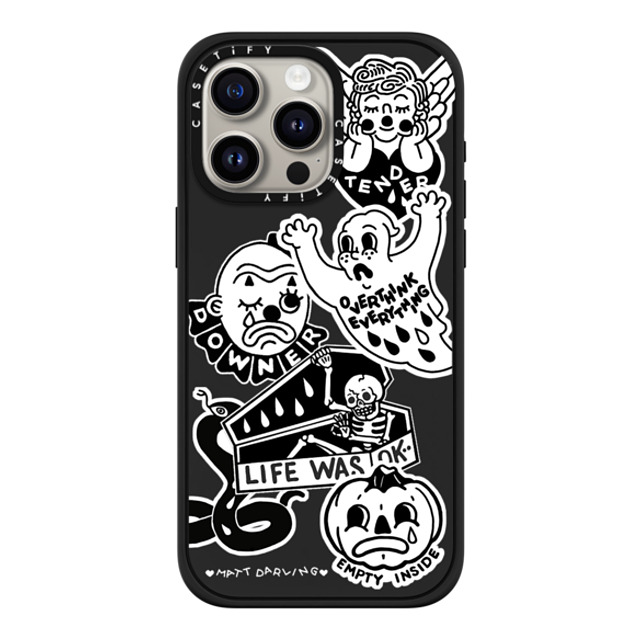 Matt Darling x CASETiFY iPhone 15 Pro Max ケース マットブラック インパクトケース MagSafe対応 matt darling sticker case