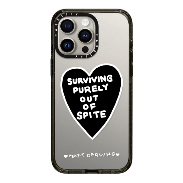 Matt Darling x CASETiFY iPhone 15 Pro Max ケース ブラック インパクトケース surviving purely out of spite