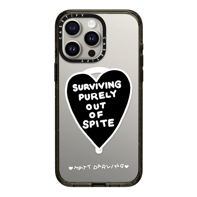 Matt Darling x CASETiFY iPhone 15 Pro Max ケース ブラック インパクトケース MagSafe対応 surviving purely out of spite