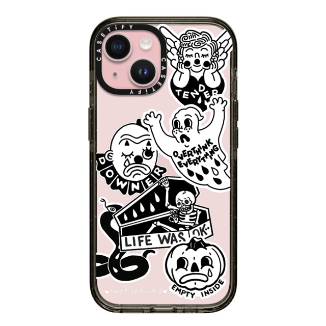 Matt Darling x CASETiFY iPhone 15 ケース ブラック インパクトケース matt darling sticker case