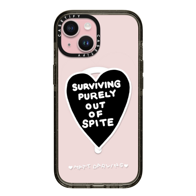 Matt Darling x CASETiFY iPhone 15 ケース ブラック インパクトケース MagSafe対応 surviving purely out of spite