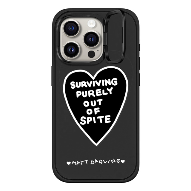 Matt Darling x CASETiFY iPhone 15 Pro Case Heart,Quote Matte Black インパクトリングスタンドケース MagSafe対応 surviving purely out of spite Back to School Matt Darling x CASETiFY iPhone 15 Pro Case Heart,Quote Matte Black インパクトリングスタンドケース MagSafe対応 surviving purely out of spite Back to School
