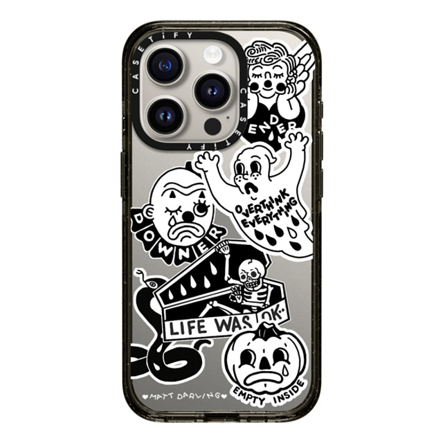 Matt Darling x CASETiFY iPhone 15 Pro ケース ブラック インパクトケース matt darling sticker case